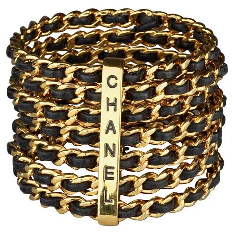 vintage chanel leather bracelet|chanel stainless steel bracelet.